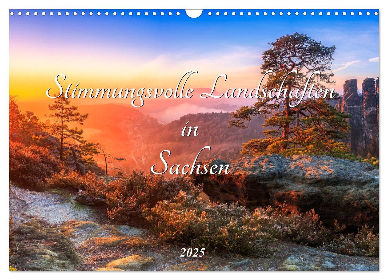 Cover: 9783435045389 | Stimmungsvolle Landschaften in Sachsen 2025 (Wandkalender 2025 DIN...