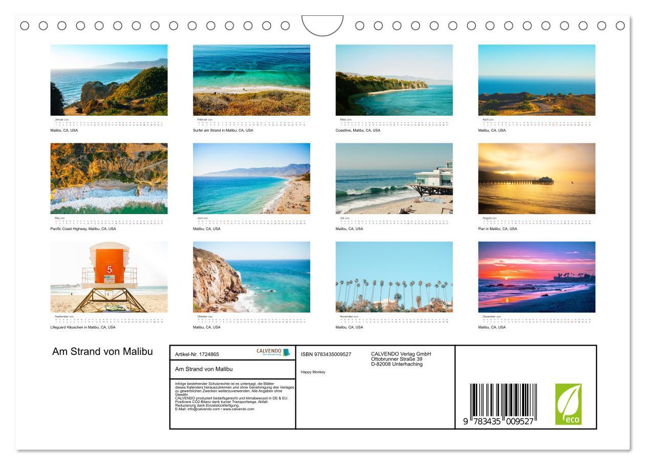 Bild: 9783435009527 | Am Strand von Malibu (Wandkalender 2025 DIN A4 quer), CALVENDO...