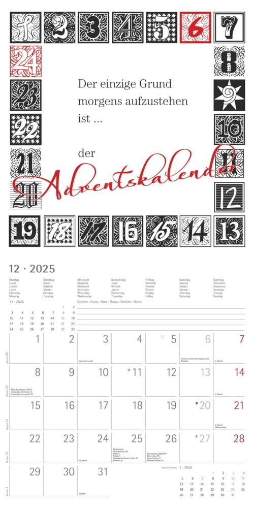 Bild: 4251732343132 | Alpha Edition - Sprüche 2025 Broschürenkalender, 30x30cm,...