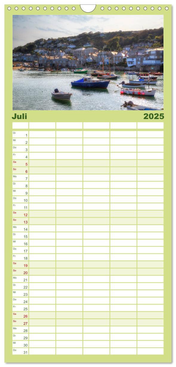 Bild: 9783457117477 | Familienplaner 2025 - Cornwall mit 5 Spalten (Wandkalender, 21 x 45...