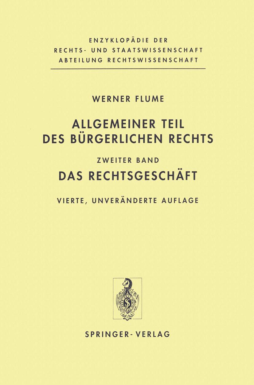 Cover: 9783540552116 | Allgemeiner Teil des Bürgerlichen Rechts | Werner Flume | Buch | x