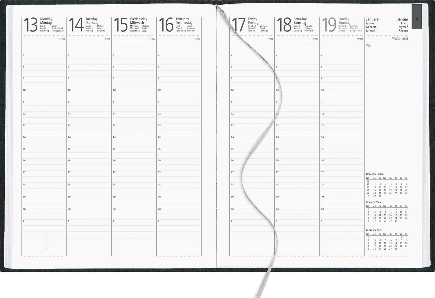 Bild: 4006928025039 | Wochenbuch anthrazit 2025 - Bürokalender 21x26,5 cm - 1 Woche auf 2...