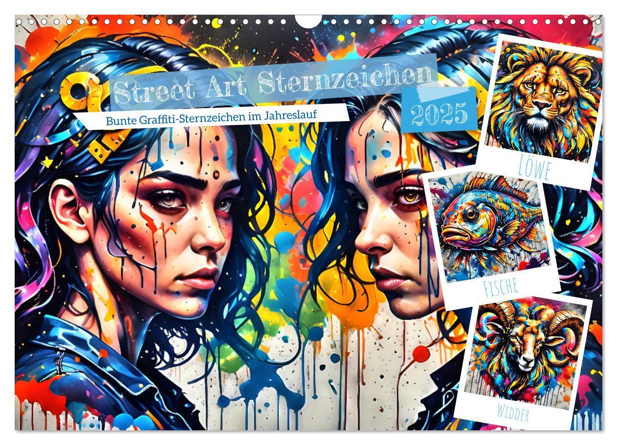 Cover: 9783457130025 | Street Art Sternzeichen (Wandkalender 2025 DIN A3 quer), CALVENDO...