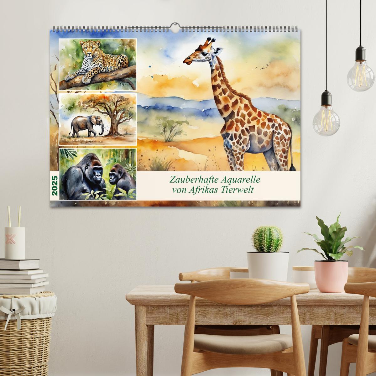 Bild: 9783383805844 | Zauberhafte Aquarelle von Afrikas Tierwelt (Wandkalender 2025 DIN...