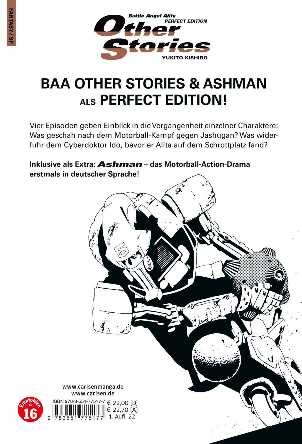 Rückseite: 9783551775177 | Battle Angel Alita - Other Stories - Perfect Edition | Yukito Kishiro