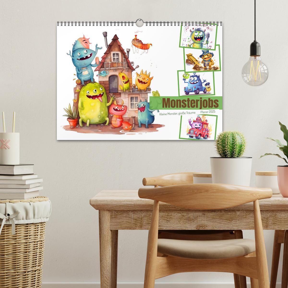 Bild: 9783383905728 | Monsterjobs - Kleine Monster, große Träume (Wandkalender 2025 DIN...