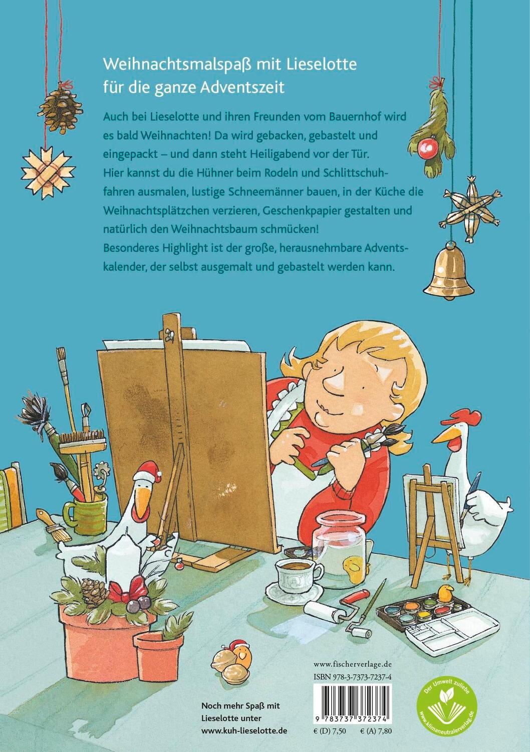 Rückseite: 9783737372374 | Mein Lieselotte Weihnachts-Malbuch | Alexander Steffensmeier | Buch