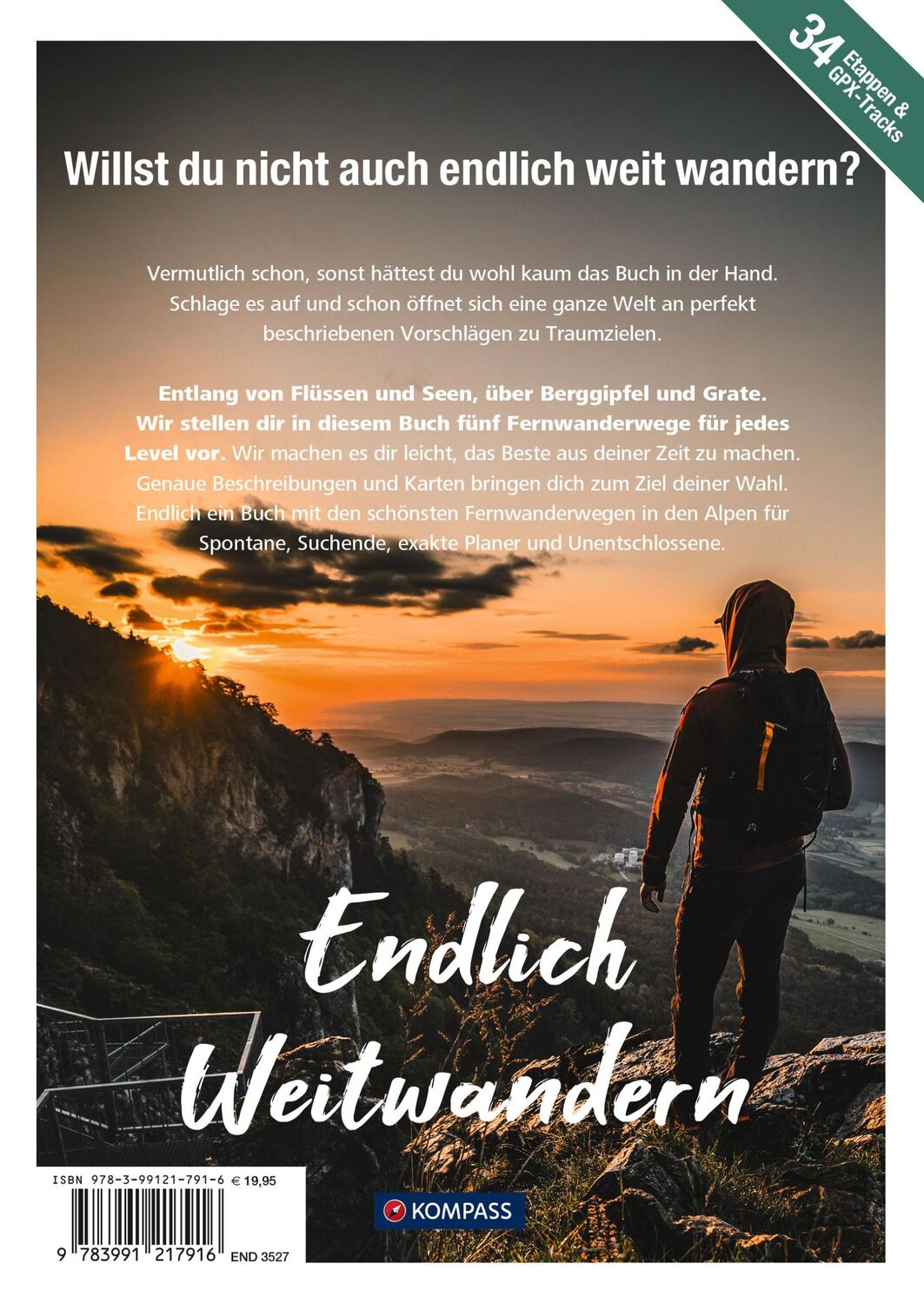 Rückseite: 9783991217916 | KOMPASS Endlich Weitwandern - Alpen (mit Alpenüberquerungen) | Buch