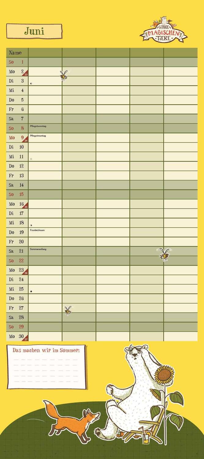 Bild: 4250809653648 | Schule der magischen Tiere Familienkalender 2025 - Wandkalender -...