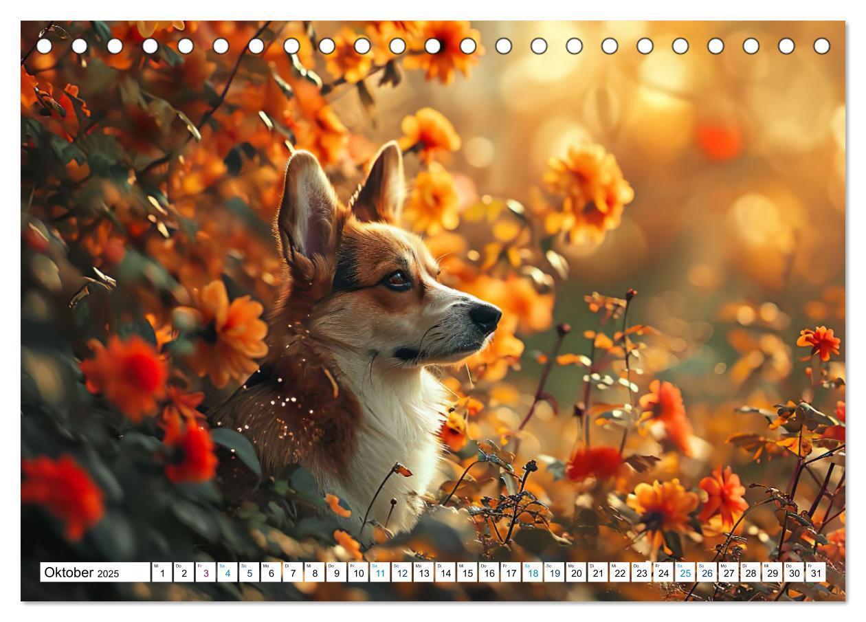 Bild: 9783383776137 | Happy Corgis (Tischkalender 2025 DIN A5 quer), CALVENDO Monatskalender