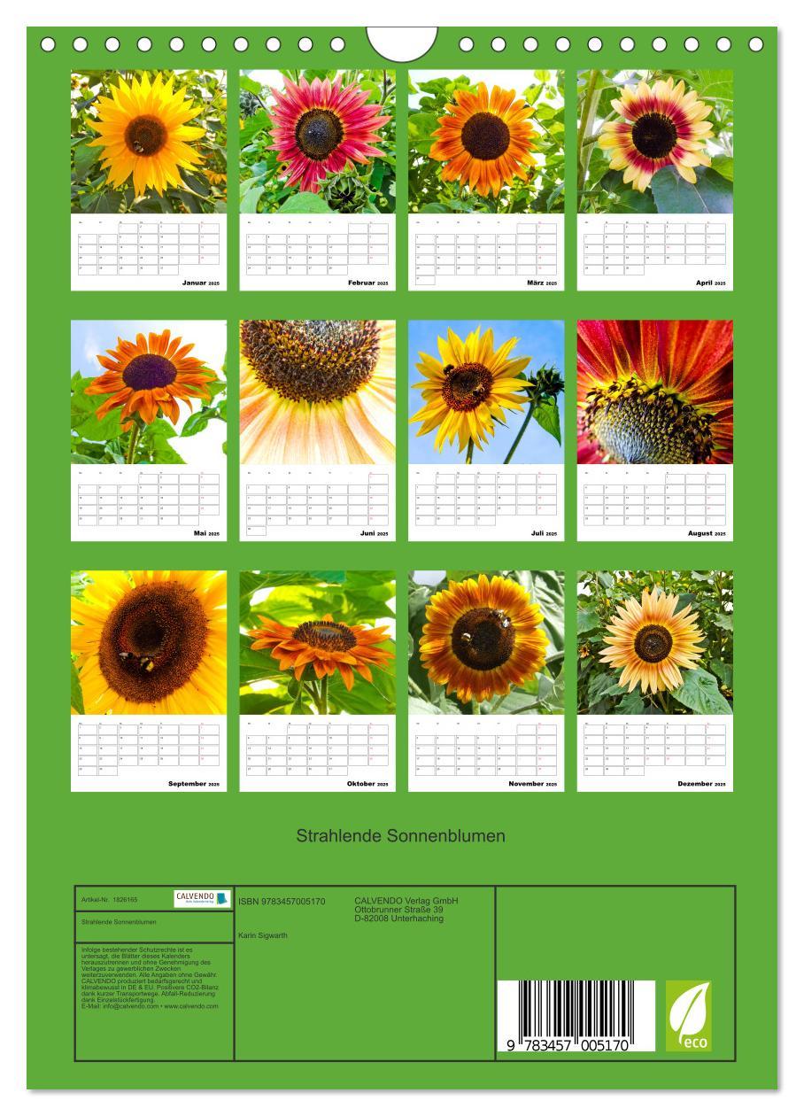 Bild: 9783457005170 | Strahlende Sonnenblumen (Wandkalender 2025 DIN A4 hoch), CALVENDO...