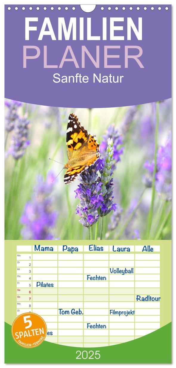 Cover: 9783457100844 | Familienplaner 2025 - Sanfte Natur mit 5 Spalten (Wandkalender, 21...