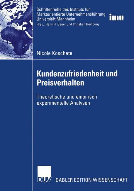 Cover: 9783824477272 | Kundenzufriedenheit und Preisverhalten | Nicole Koschate | Taschenbuch