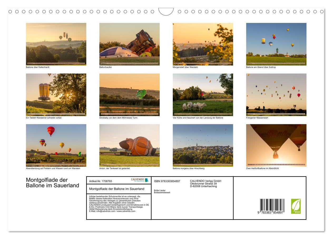 Bild: 9783383854897 | Montgolfiade der Ballone im Sauerland (Wandkalender 2025 DIN A3...