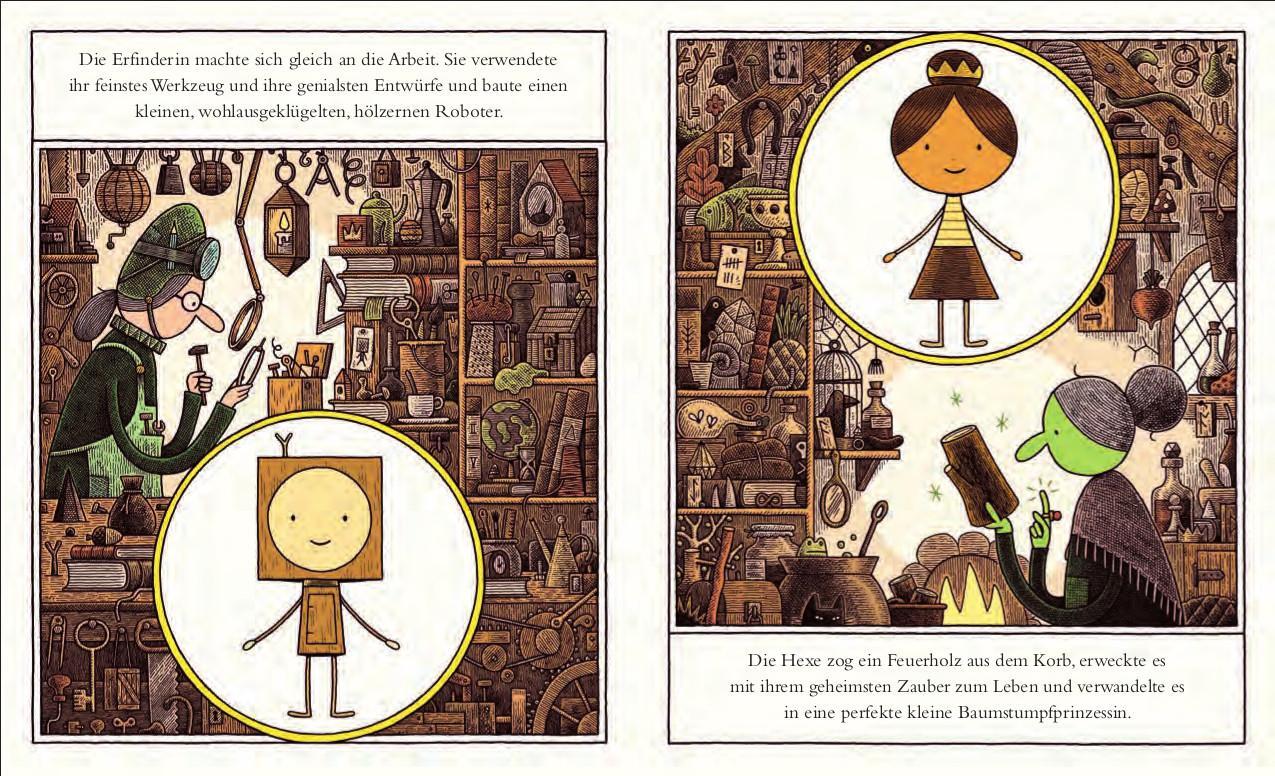 Bild: 9783895654305 | Der kleine Holzroboter und die Baumstumpfprinzessin | Tom Gauld | Buch