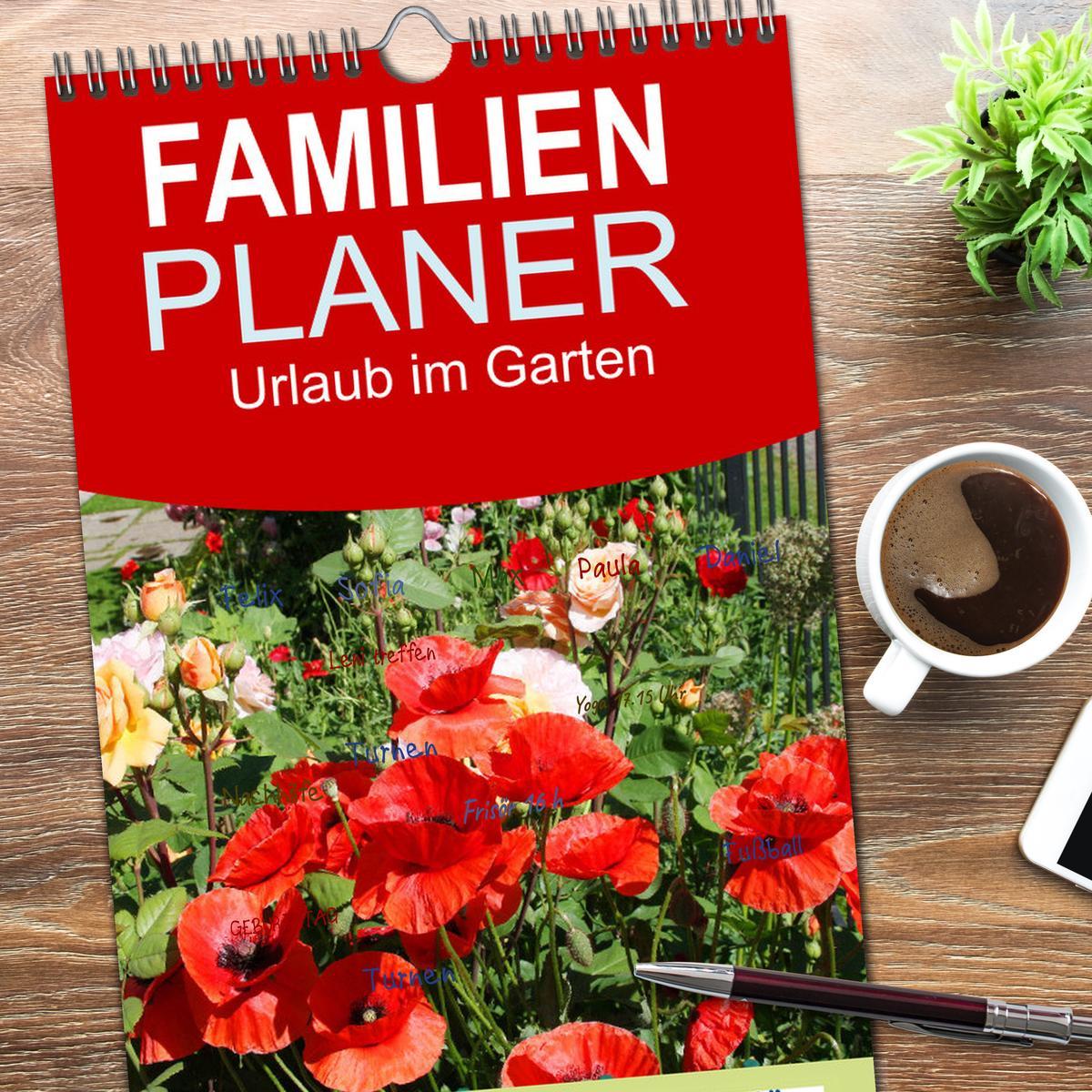 Bild: 9783457100653 | Familienplaner 2025 - Urlaub im Garten mit 5 Spalten (Wandkalender,...