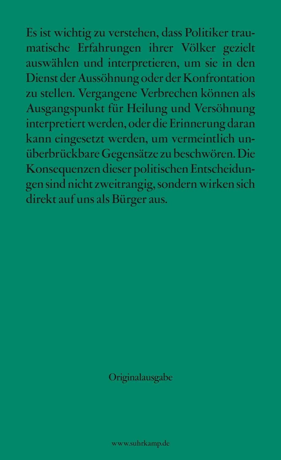 Rückseite: 9783518127834 | Posttraumatische Souveränität | Ein Essay | Jaroslaw Kuisz (u. a.)