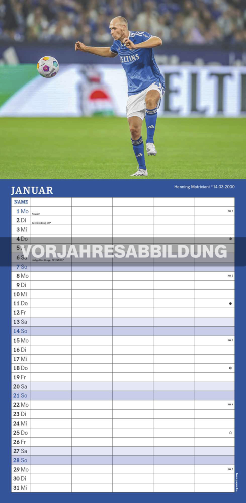 Bild: 4002725994455 | N NEUMANNVERLAGE - FC Schalke 04 2025 Fan-Timer, 22x45cm,...