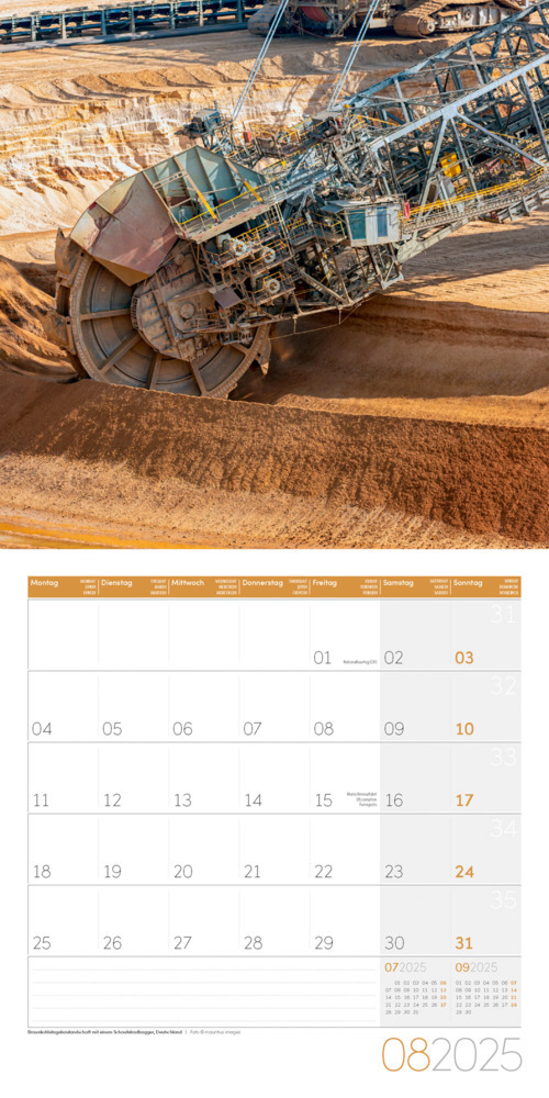 Bild: 9783838445182 | Bagger Kalender 2025 - 30x30 | Ackermann Kunstverlag | Kalender | 2025