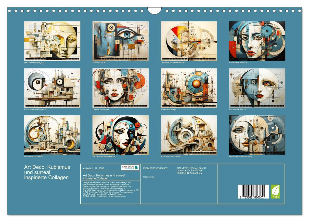 Bild: 9783383886102 | Art Deco. Kubismus und surreal inspirierte Collagen (Wandkalender...