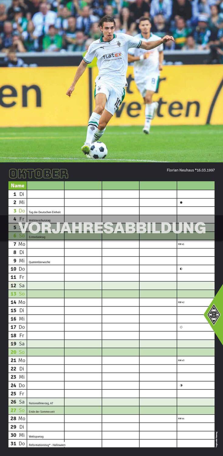 Bild: 4002725994387 | Borussia Mönchengladbach 2025 - Familien-Planer - Fan-Kalender -...