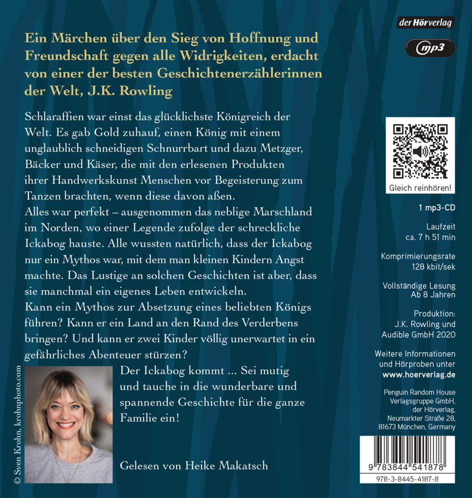 Bild: 9783844541878 | Der Ickabog, 1 Audio-CD, 1 MP3 | J. K. Rowling | Audio-CD | 471 Min.