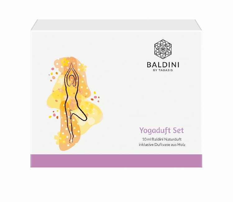 Cover: 4025121060883 | Baldini Yogaduft Set mit 10ml Yogaduft und Duftvase mit Holzkugel