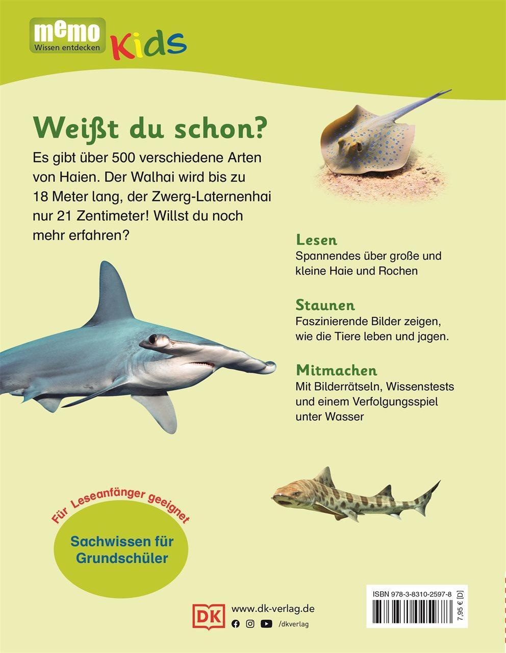 Rückseite: 9783831025978 | memo Kids. Haie | Räuber der Meere | Buch | memo Kids | 56 S. | 2014