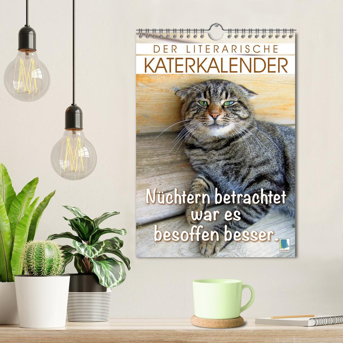 Bild: 9783435940547 | Der literarische Katerkalender (Wandkalender 2025 DIN A4 hoch),...