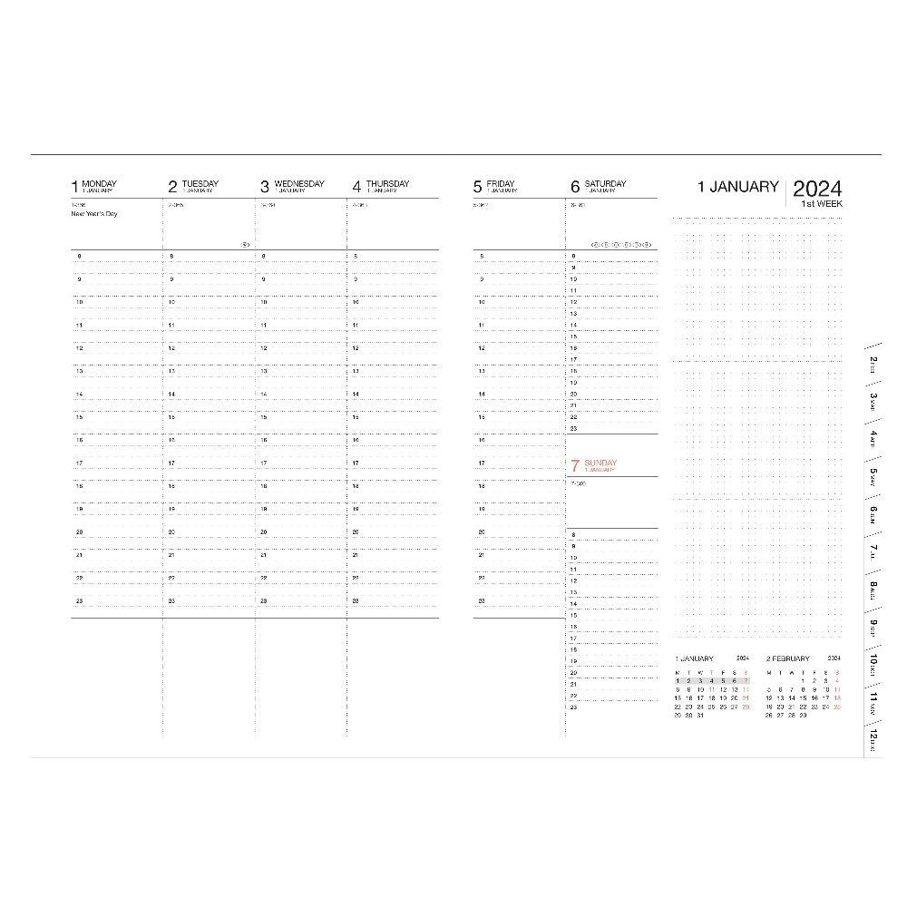 Bild: 4550045107142 | MARK'S 2023/2024 Taschenkalender A5 vertikal, Flower Pattern, Pink