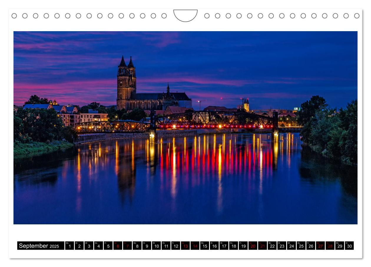 Bild: 9783435091577 | Magdeburg zur blauen Stunde (Wandkalender 2025 DIN A4 quer),...