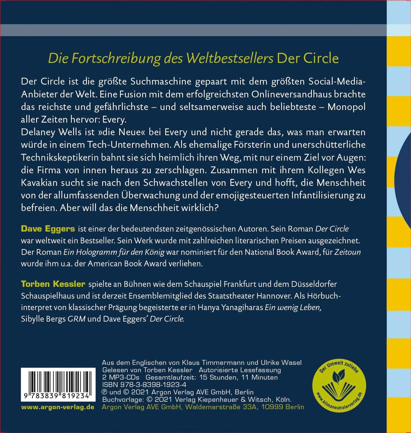 Rückseite: 9783839819234 | Every | Dave Eggers | MP3 | 2 | Deutsch | 2021 | Argon