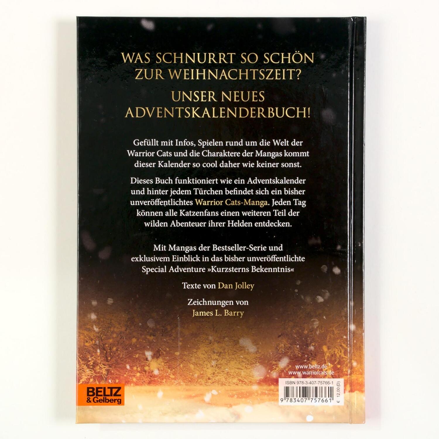 Rückseite: 9783407757661 | Warrior Cats - Adventskalenderbuch | Erin Hunter | Buch | 104 S.