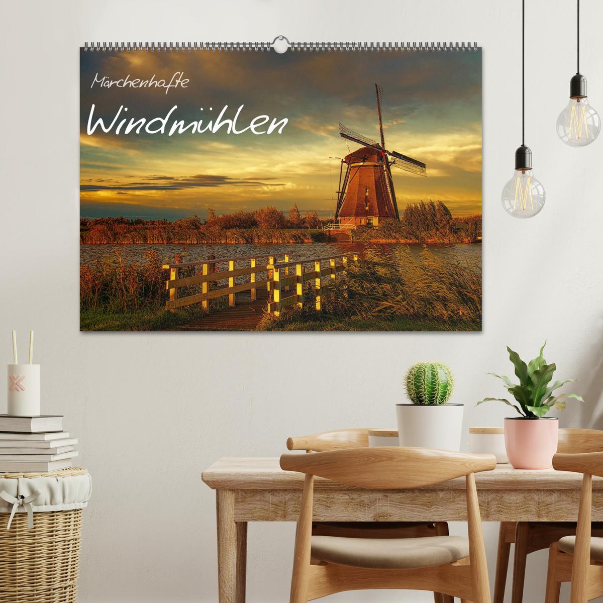 Bild: 9783435454501 | Märchenhafte Windmühlen (Wandkalender 2025 DIN A2 quer), CALVENDO...