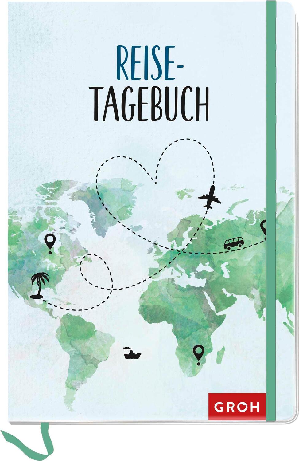 Cover: 4036442009970 | Reisetagebuch (Weltkarte) | Groh Verlag | Notizbuch | 96 S. | Deutsch