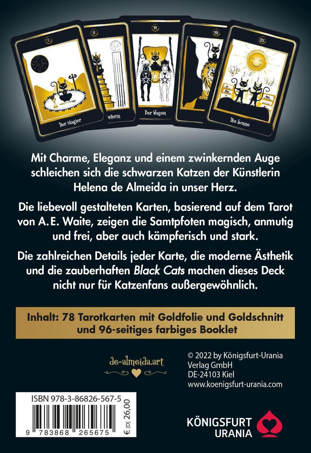 Bild: 9783868265675 | Golden Black Cat Tarot - Hochwertige Stülpdeckelschachtel mit...