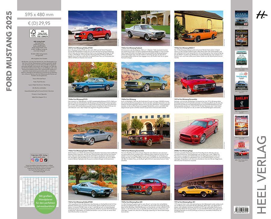 Bild: 9783966647915 | Ford Mustang Kalender 2025 | Chris Affrock | Kalender | 14 S. | 2025