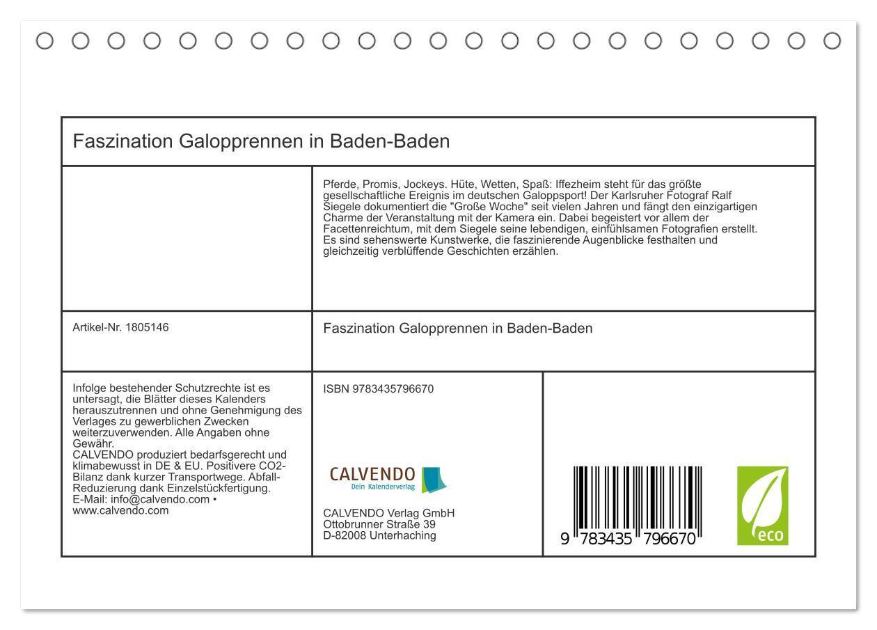 Bild: 9783435796670 | Faszination Galopprennen in Baden-Baden (Tischkalender 2025 DIN A5...