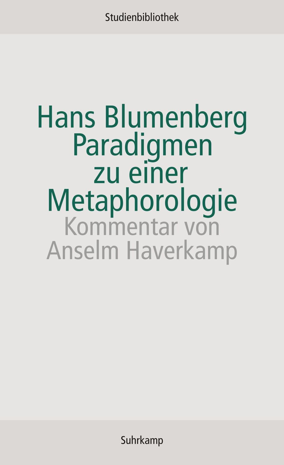 Cover: 9783518270103 | Paradigmen zu einer Metaphorologie | Hans Blumenberg | Taschenbuch