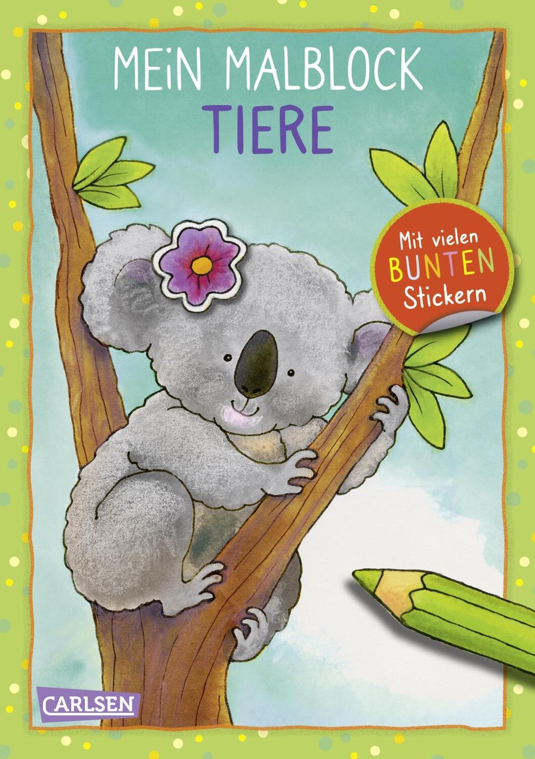 Cover: 9783551160034 | Mein Malblock Tiere | Mit vielen bunten Stickern | Eva Muszynski