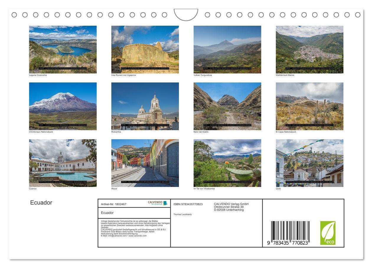 Bild: 9783435770823 | Ecuador (Wandkalender 2025 DIN A4 quer), CALVENDO Monatskalender