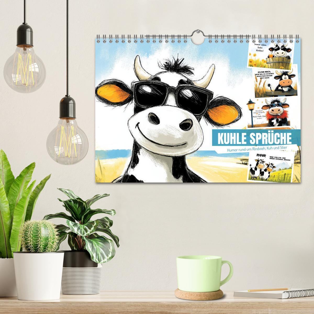 Bild: 9783457187029 | Kuhle Sprüche (Wandkalender 2025 DIN A4 quer), CALVENDO Monatskalender