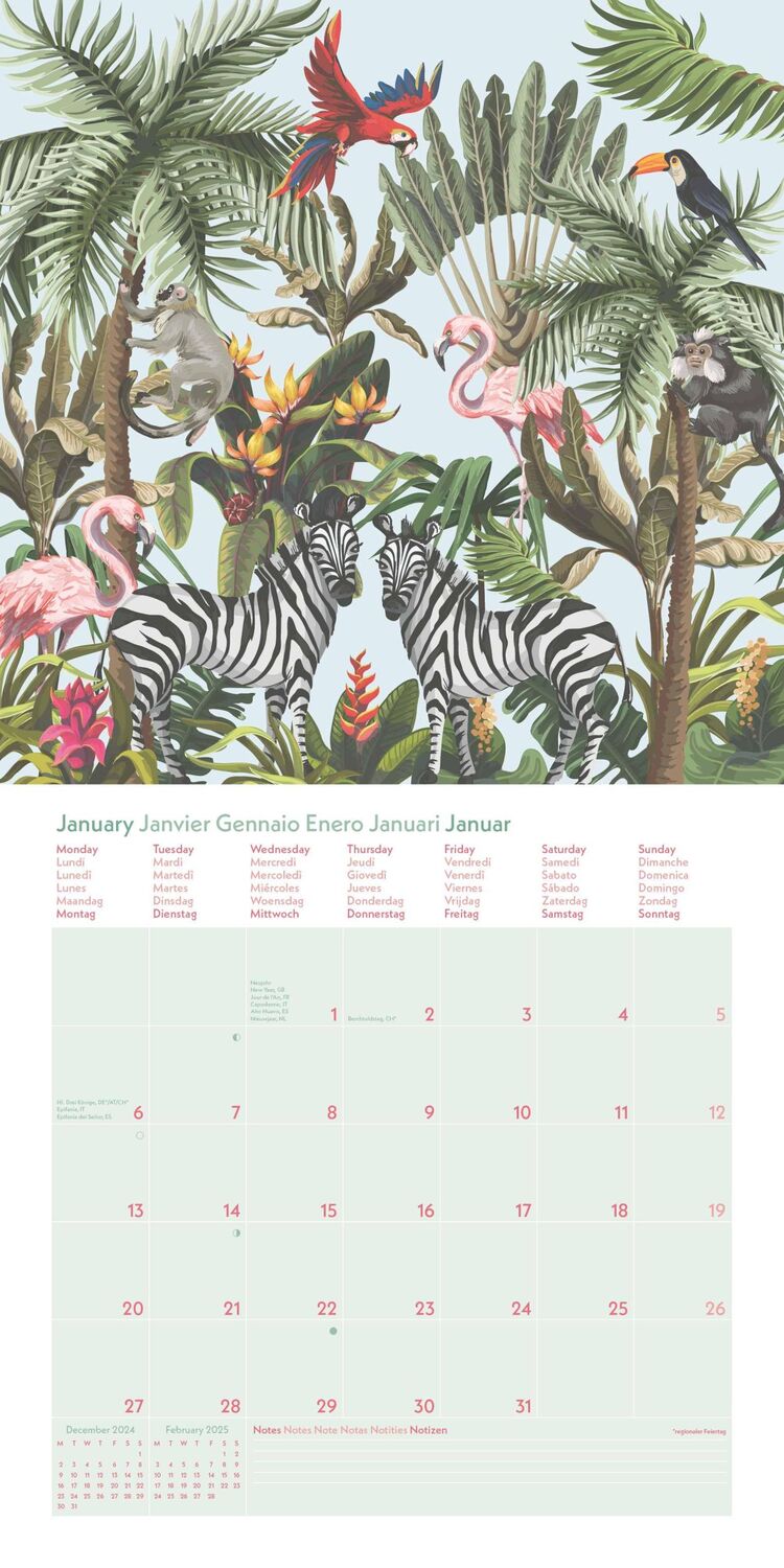 Bild: 4002725981752 | GreenLine Jungle 2025 - Wand-Kalender - Broschüren-Kalender - 30x30...