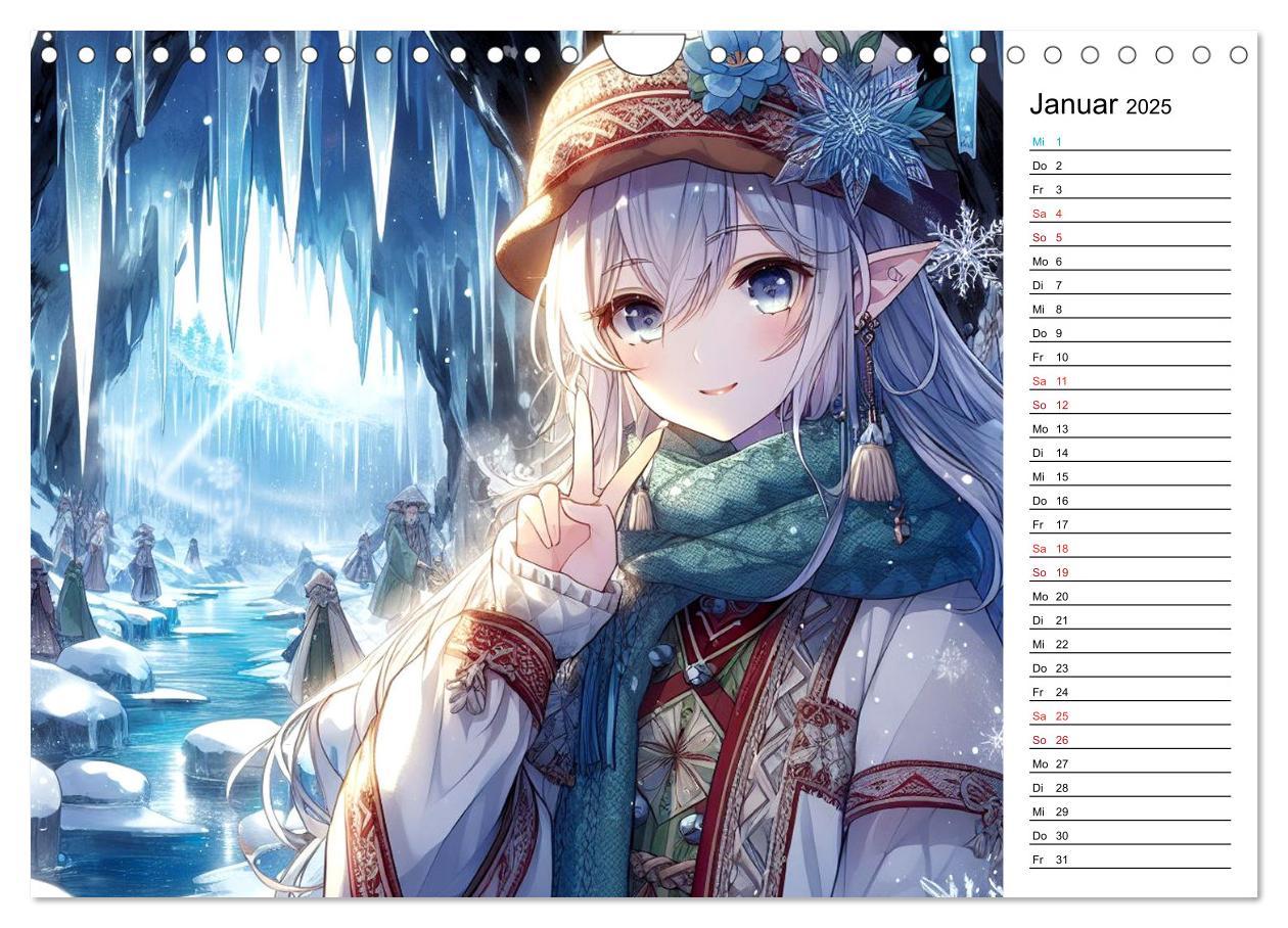 Bild: 9783435504558 | Bezaubernde Manga Elfen (Wandkalender 2025 DIN A4 quer), CALVENDO...