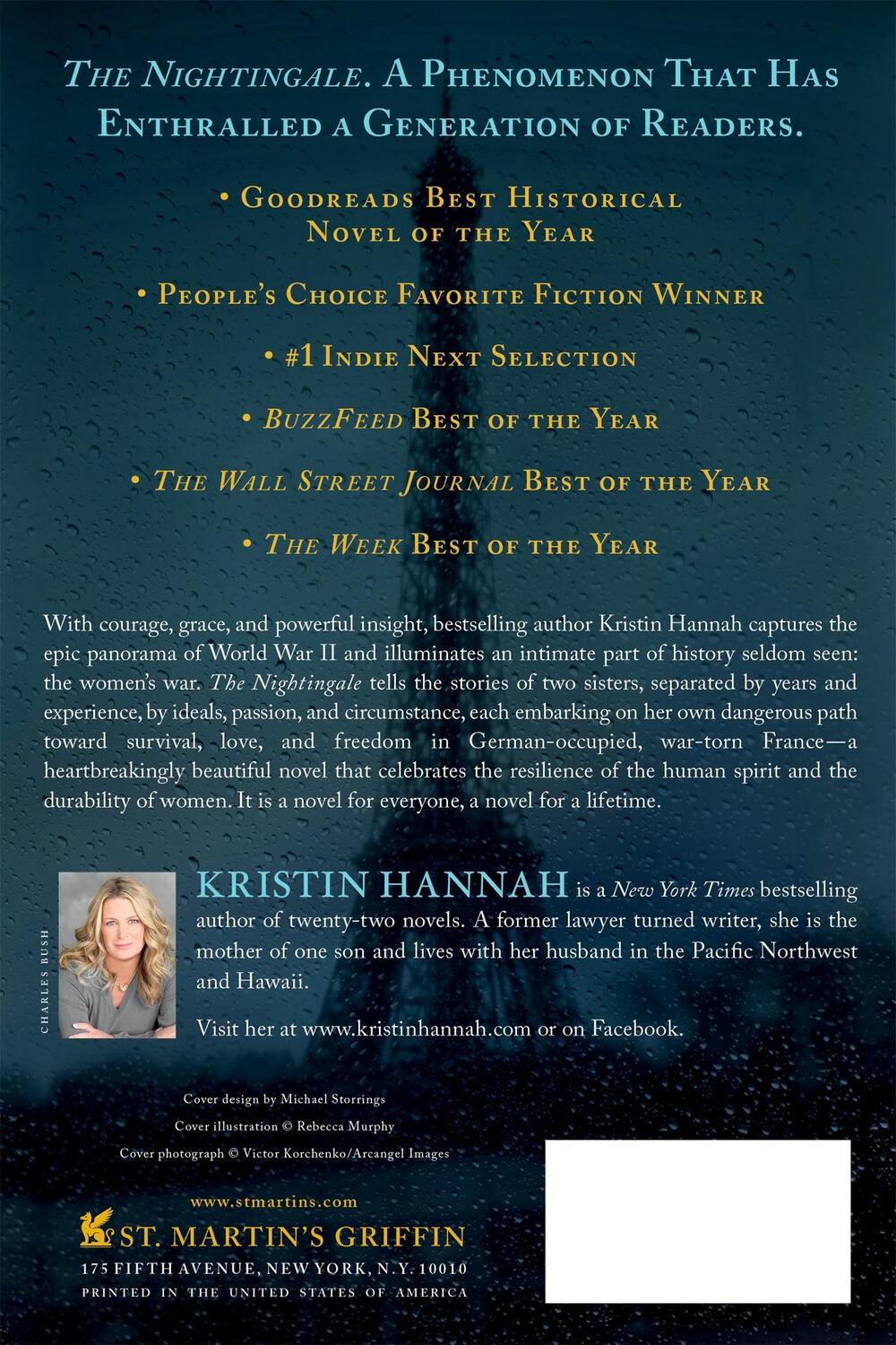 Rückseite: 9781250080400 | The Nightingale | Kristin Hannah | Taschenbuch | Englisch | 2017