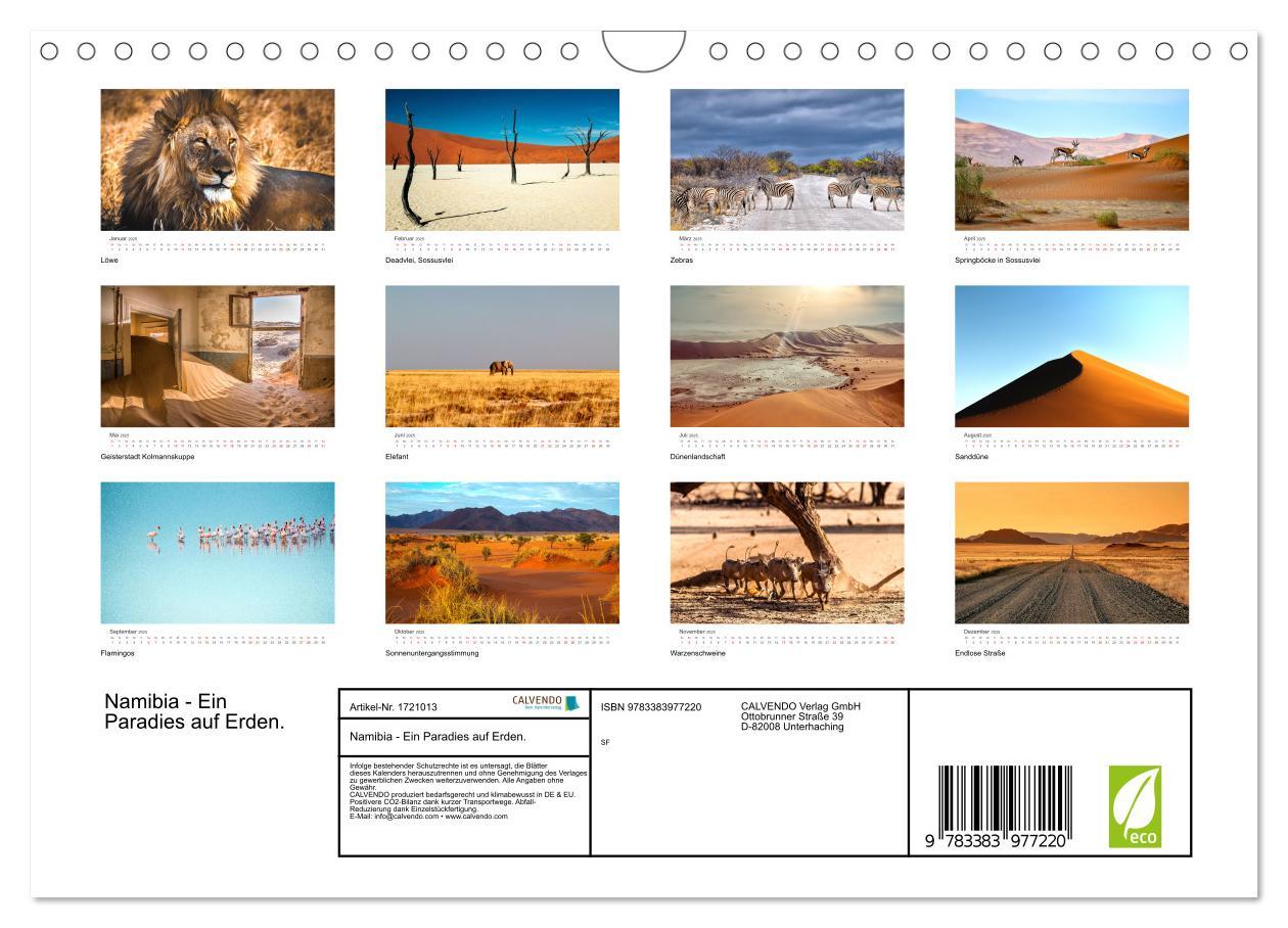 Bild: 9783383977220 | Namibia - Ein Paradies auf Erden. (Wandkalender 2025 DIN A4 quer),...