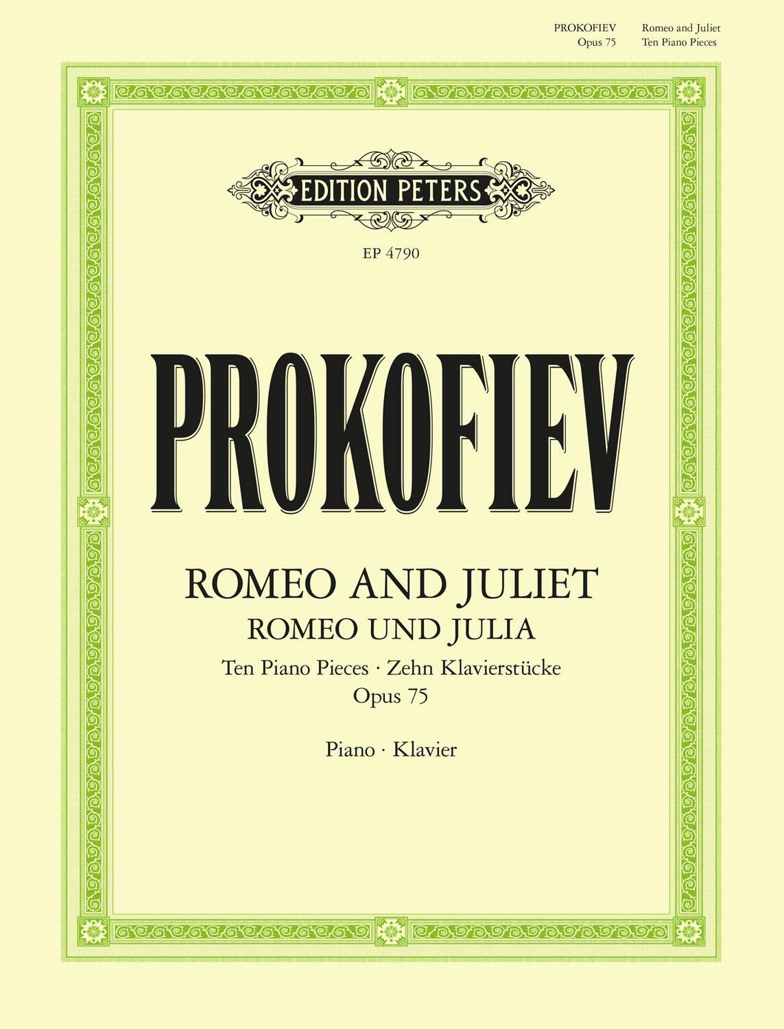 Cover: 9790577024288 | Romeo and Juliet. Ten pieces for Piano (1937) für Klavier solo op....