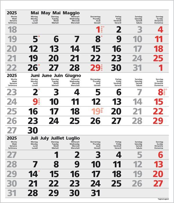 Bild: 9783731877530 | 3-Monats-Planer Comfort Grau 2025 | Verlag Korsch | Kalender | 12 S.