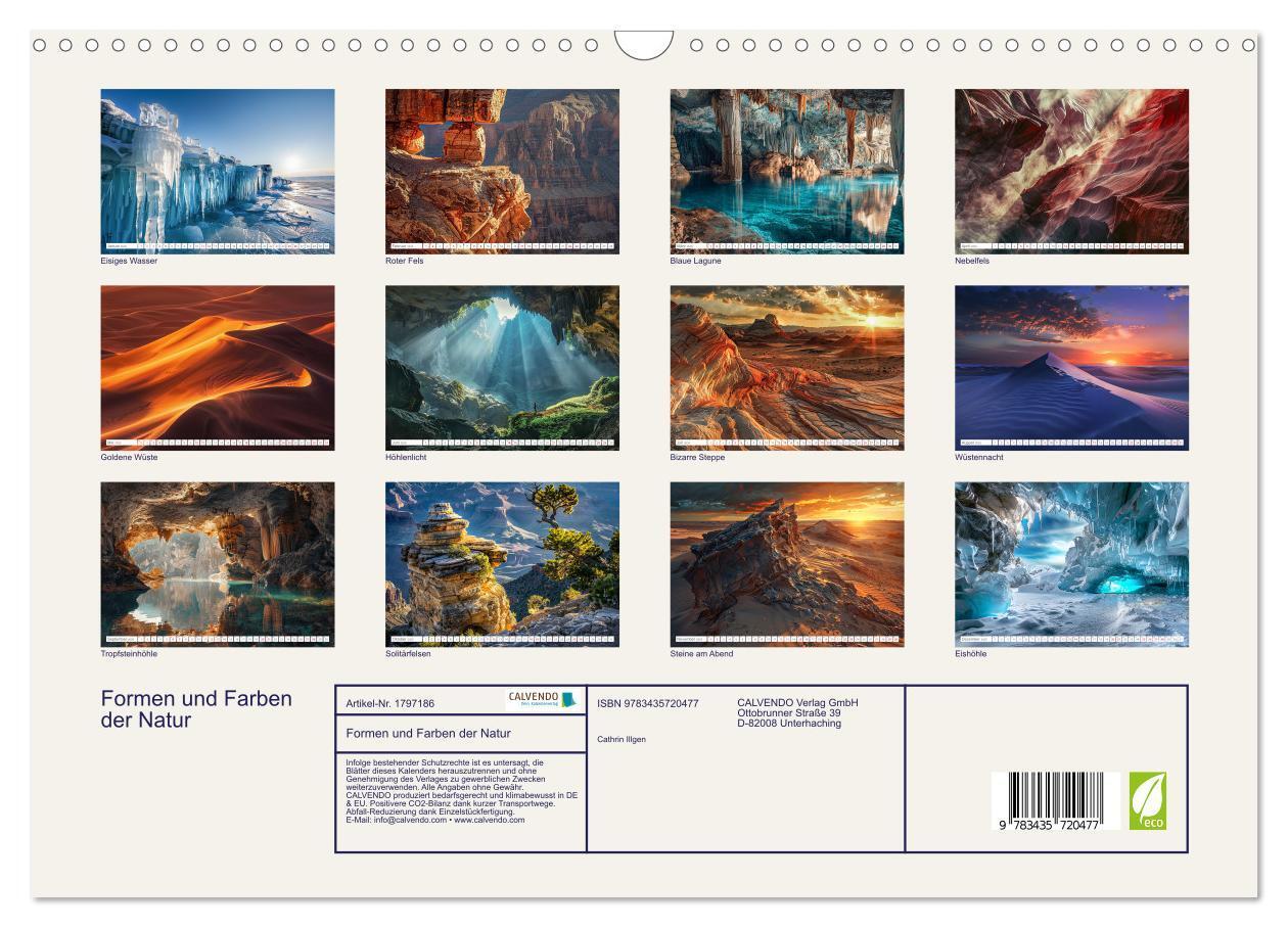 Bild: 9783435720477 | Formen und Farben der Natur (Wandkalender 2025 DIN A3 quer),...