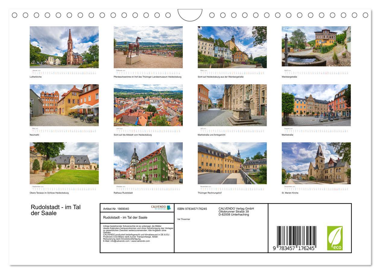 Bild: 9783457176245 | Rudolstadt - im Tal der Saale (Wandkalender 2025 DIN A4 quer),...